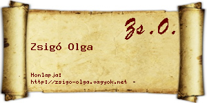 Zsigó Olga névjegykártya