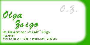 olga zsigo business card